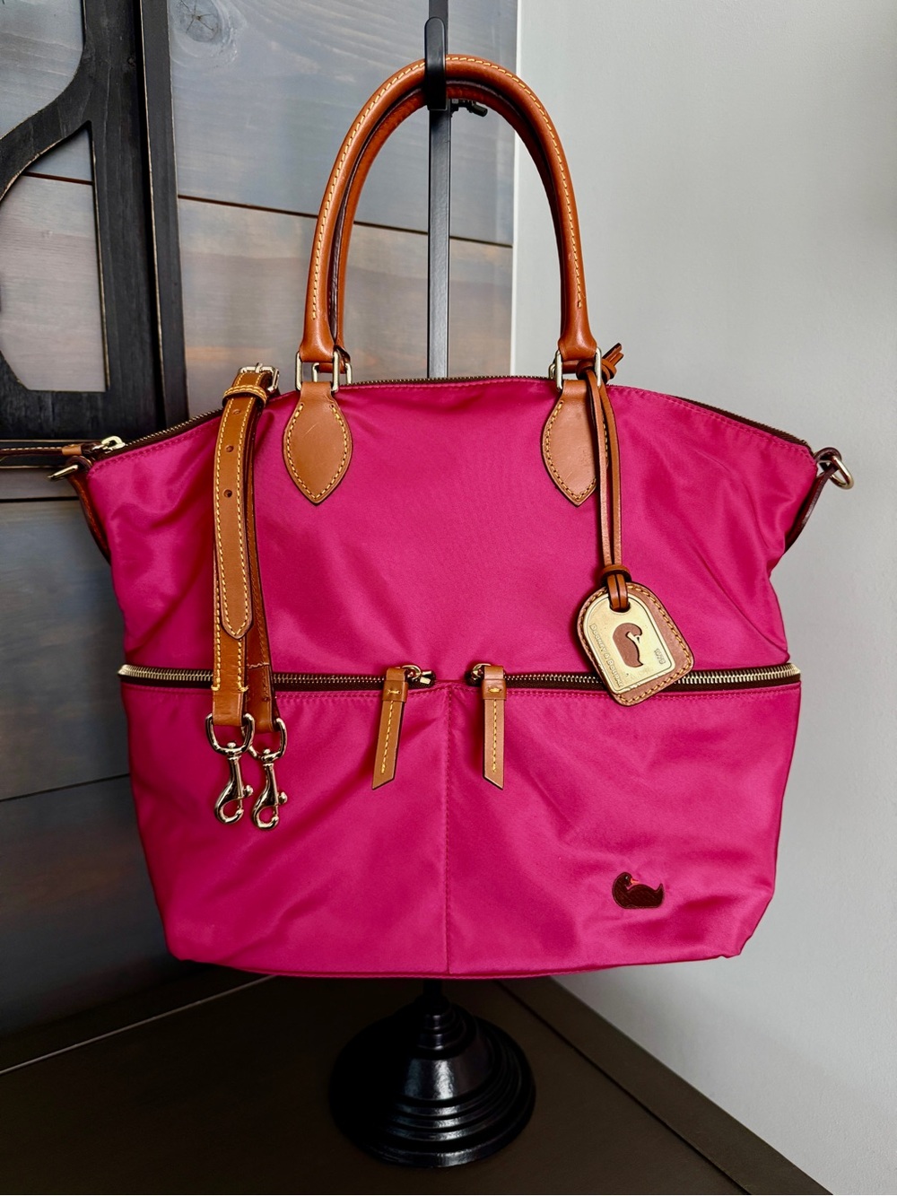 Dooney & Bourke Fuchsia Nylon Satchel